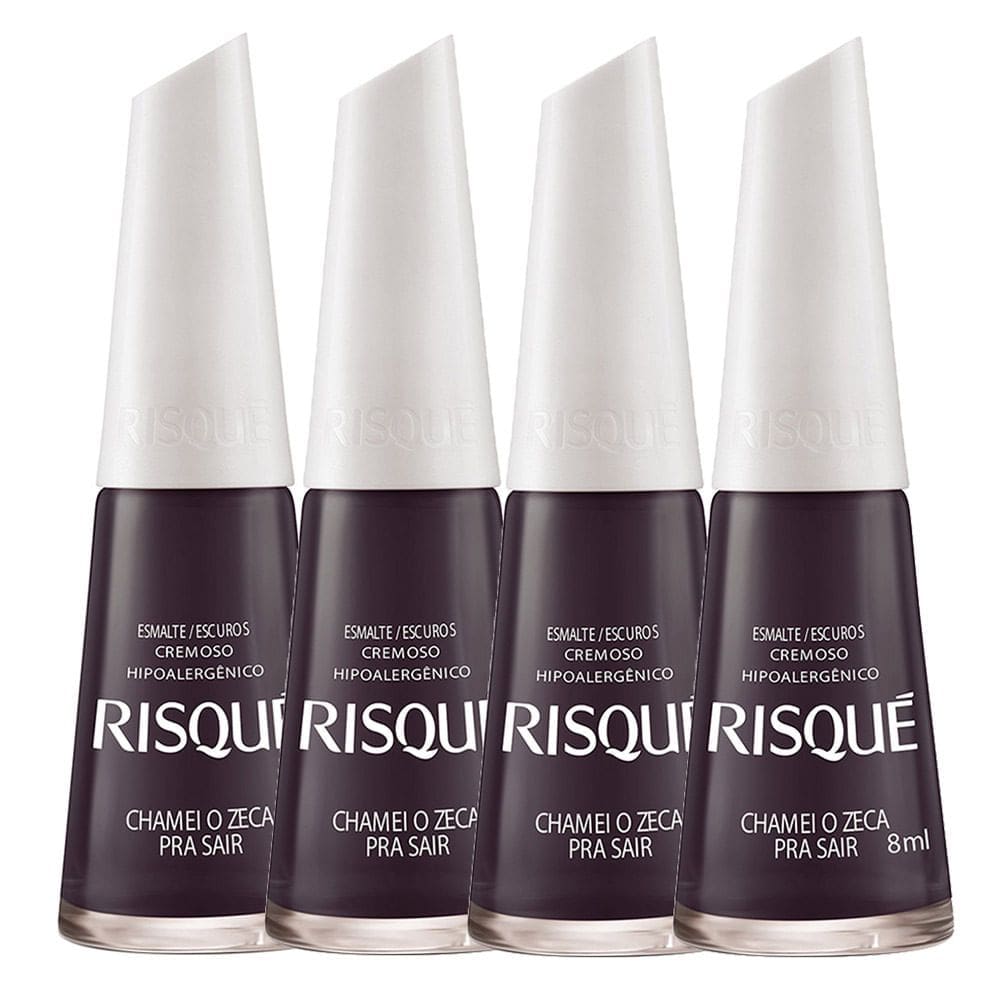 Esmalte Risqué Cor Chamei o Zeca Pra Sair com 8ml  Kit com quatro unidades