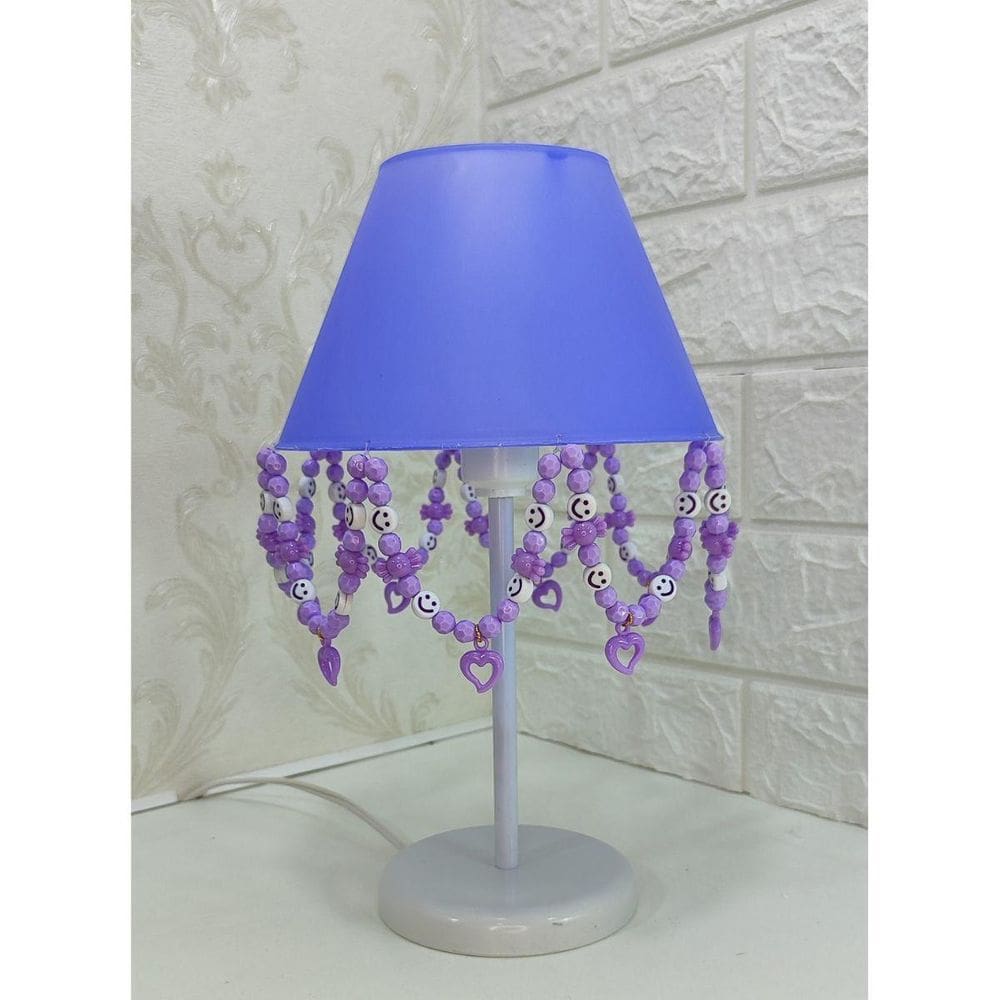 Abajur Infantil Decorar Quarto De Criança Coração Lilás