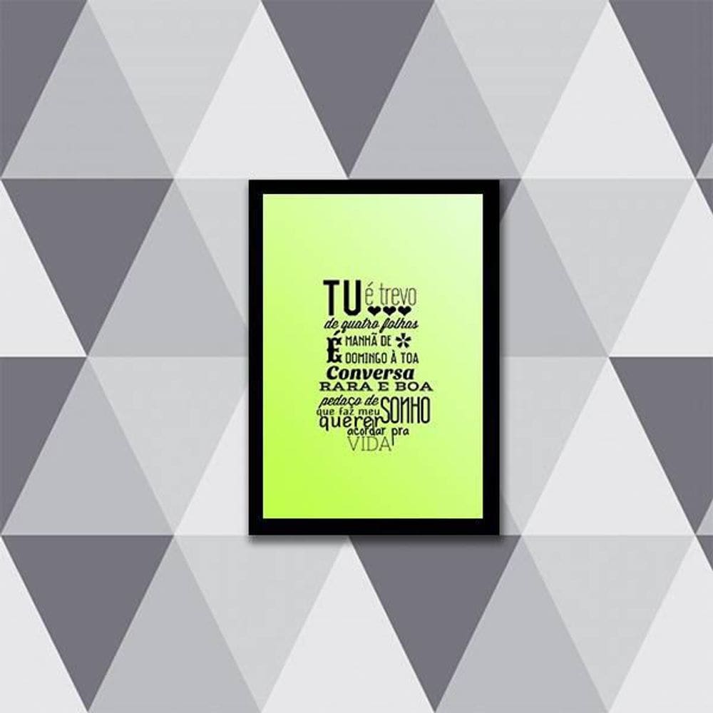 Quadro Tu É Trevo De Quatro Folhas 24X18Cm