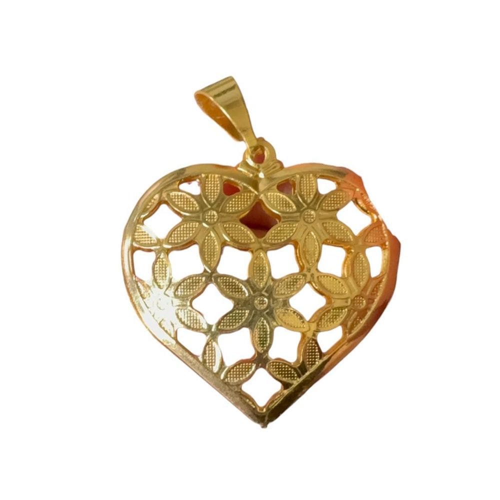 Pingente Coração Vazada - Banhado A Ouro 18K