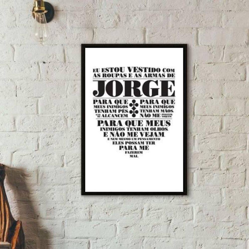 Quadro Oração De São Jorge 24X18Cm