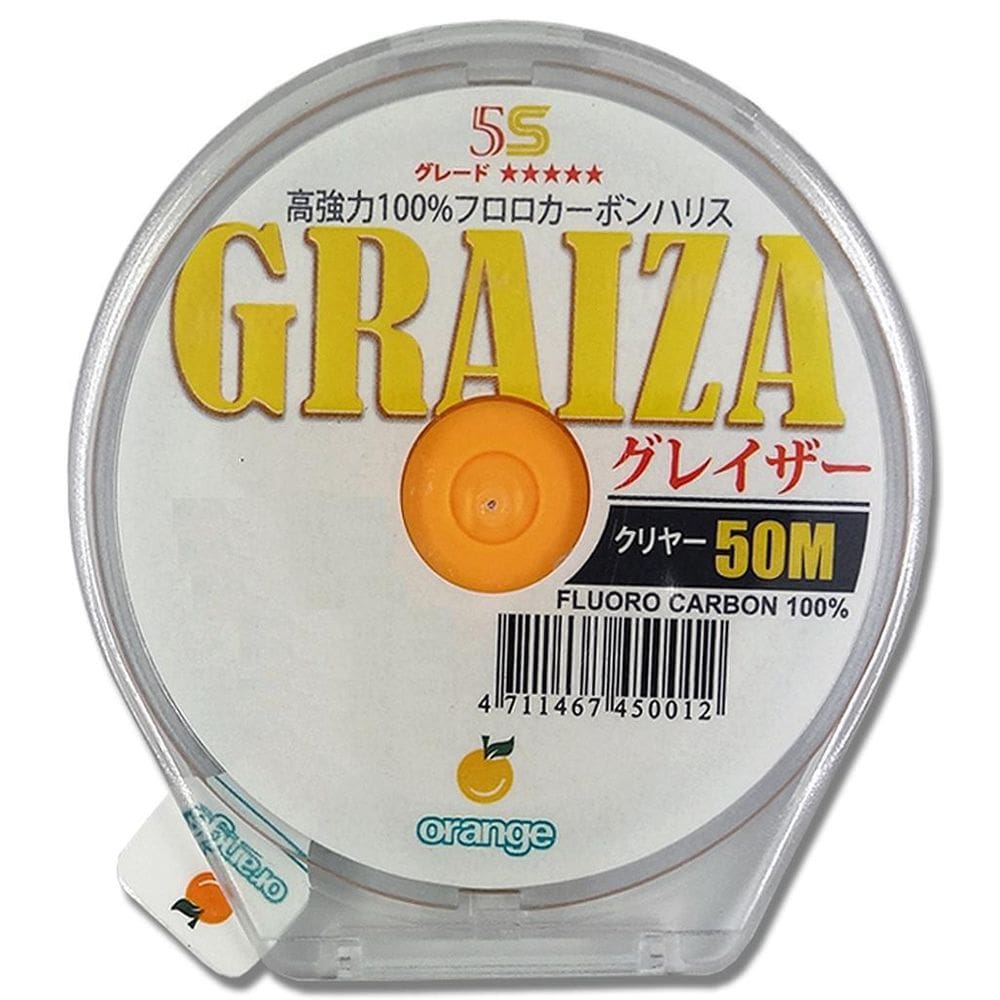 Linha Líder Fluor Carbon Orange Graiza 2Lb - 0.128Mm - 50M