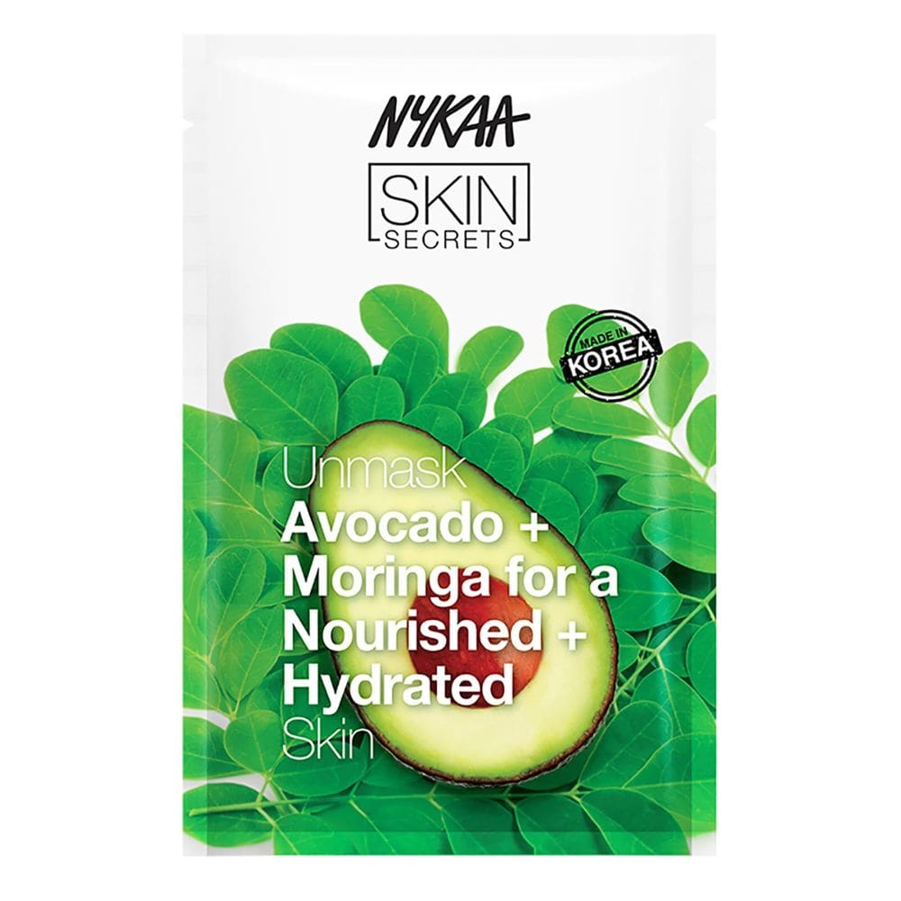 Máscara facial em folha Nykaa Naturals Skin Secrets Avocado Moringa
