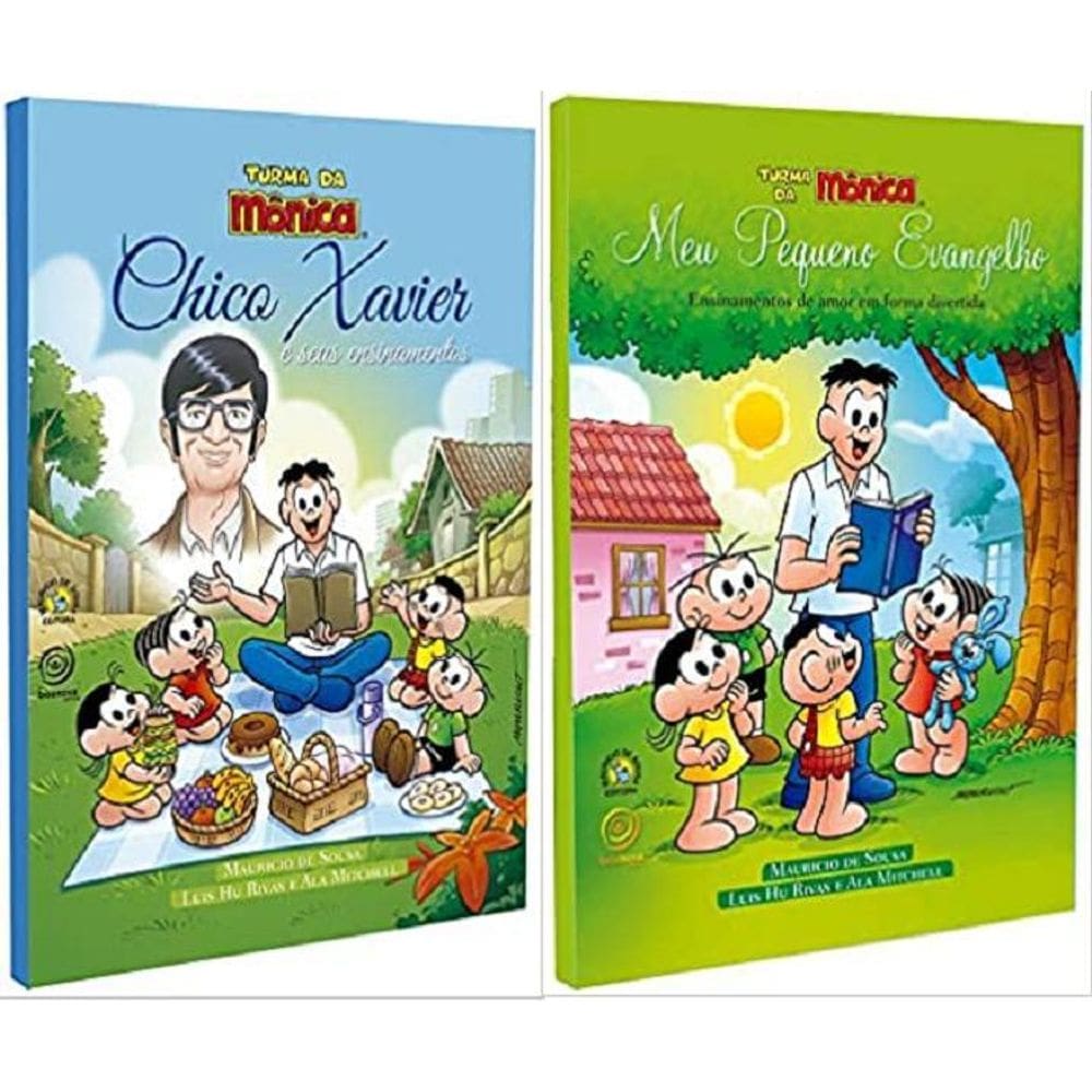 Kit 2 Livros Turma Da Monica Chico Xavier E Seus
