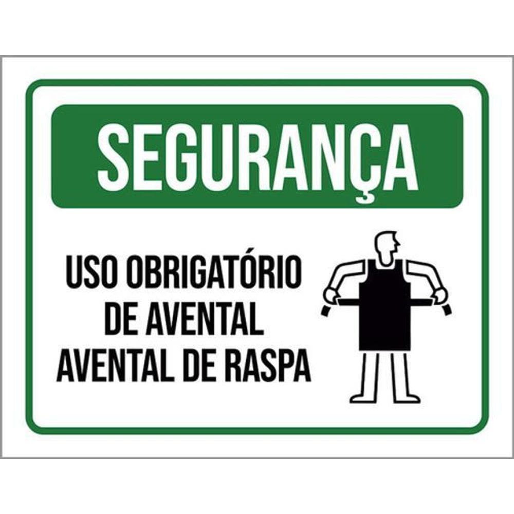 Kit 5 Placa Segurança Uso Obrigatório Avental Raspa36X46