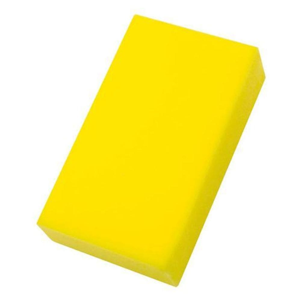 Espuma Esponja Bloco Aplicadora Limpeza Automotiva Amarelo