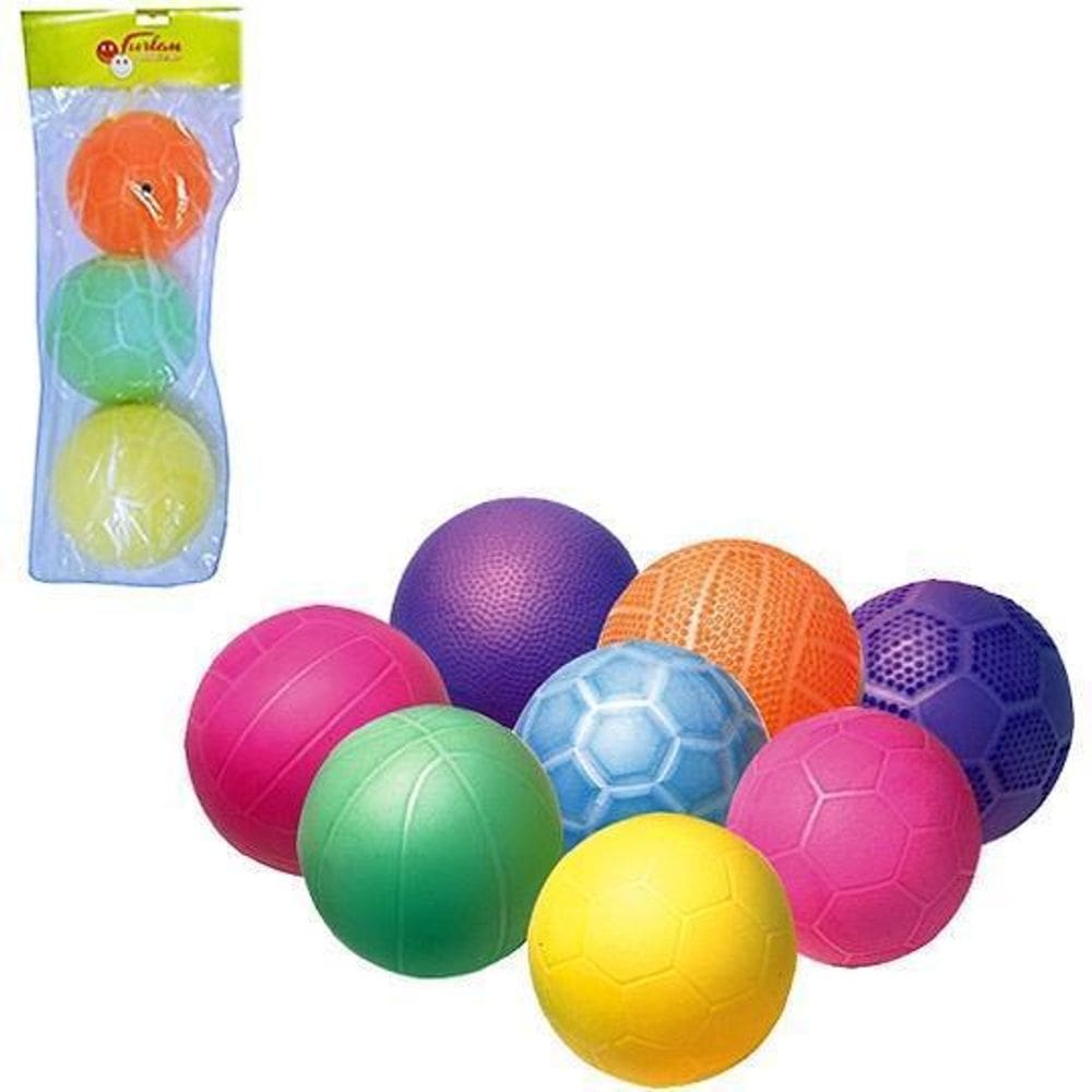 Bola De Borracha Kit Com 3 Pecas