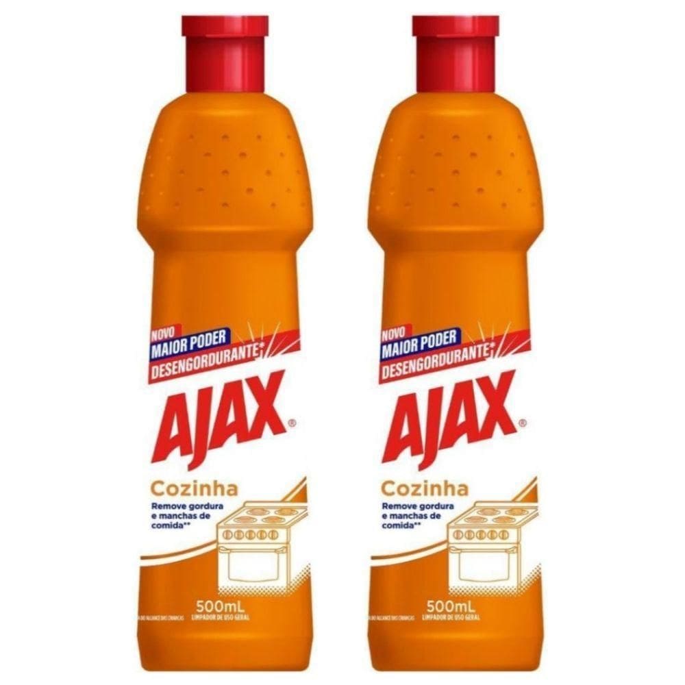 2 Limpadores Desengordurante Uso Geral Ajax Especialista Cozinha 500ml