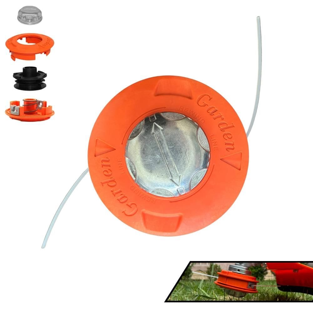 Carretel de Nylon Garden Universal Recarga Fácil Rosca M10 Para Roçadeira À Gasolina 26cc, 33cc, 43cc, 52cc, 62cc Com Fio de Nylon de Fácil Reposição