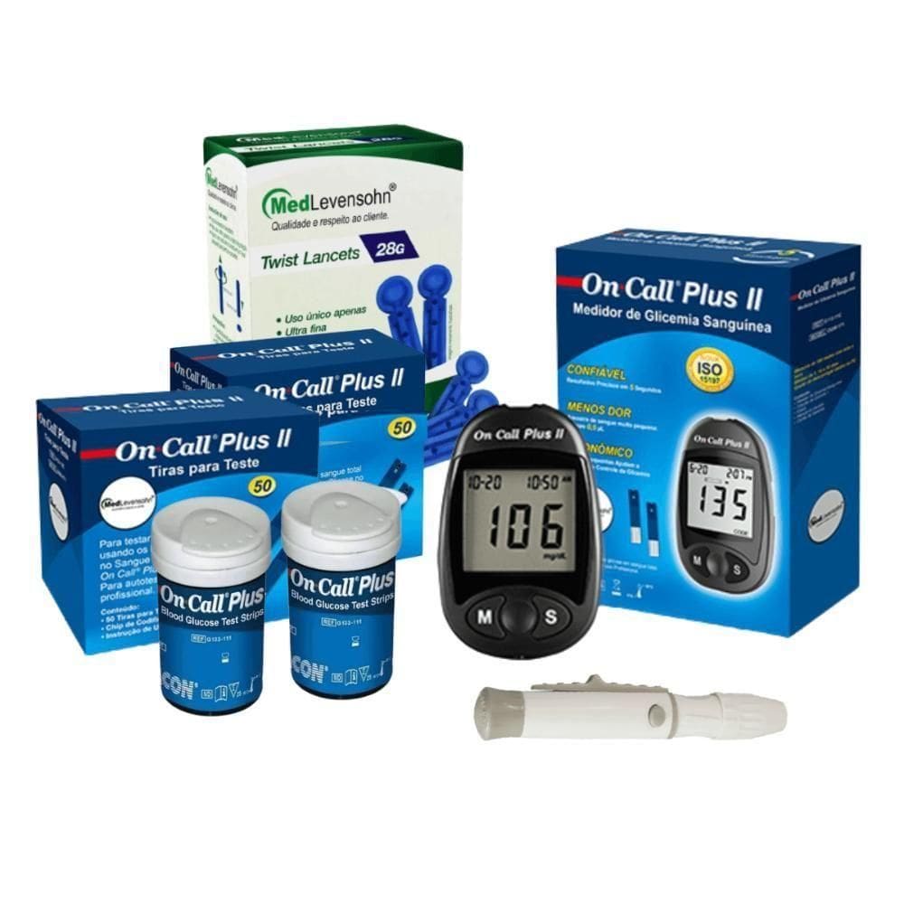 Kit : Monitor + 100 Tiras + 100 Lancetas Ocp Ii