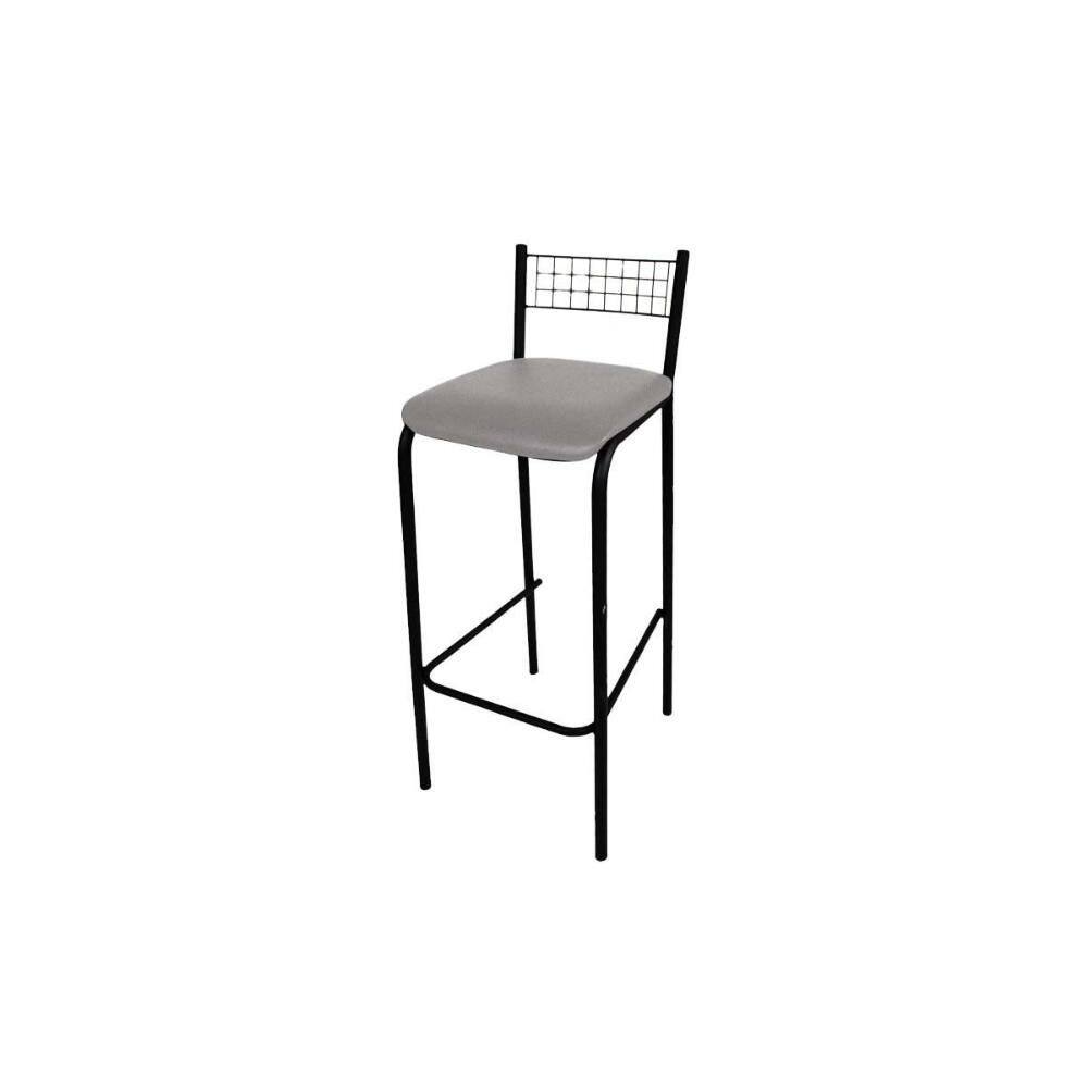 Banqueta Cozinha Gênova 1B705PRF Aço 1 Un Preto/Boucle Cinza - Kappesberg