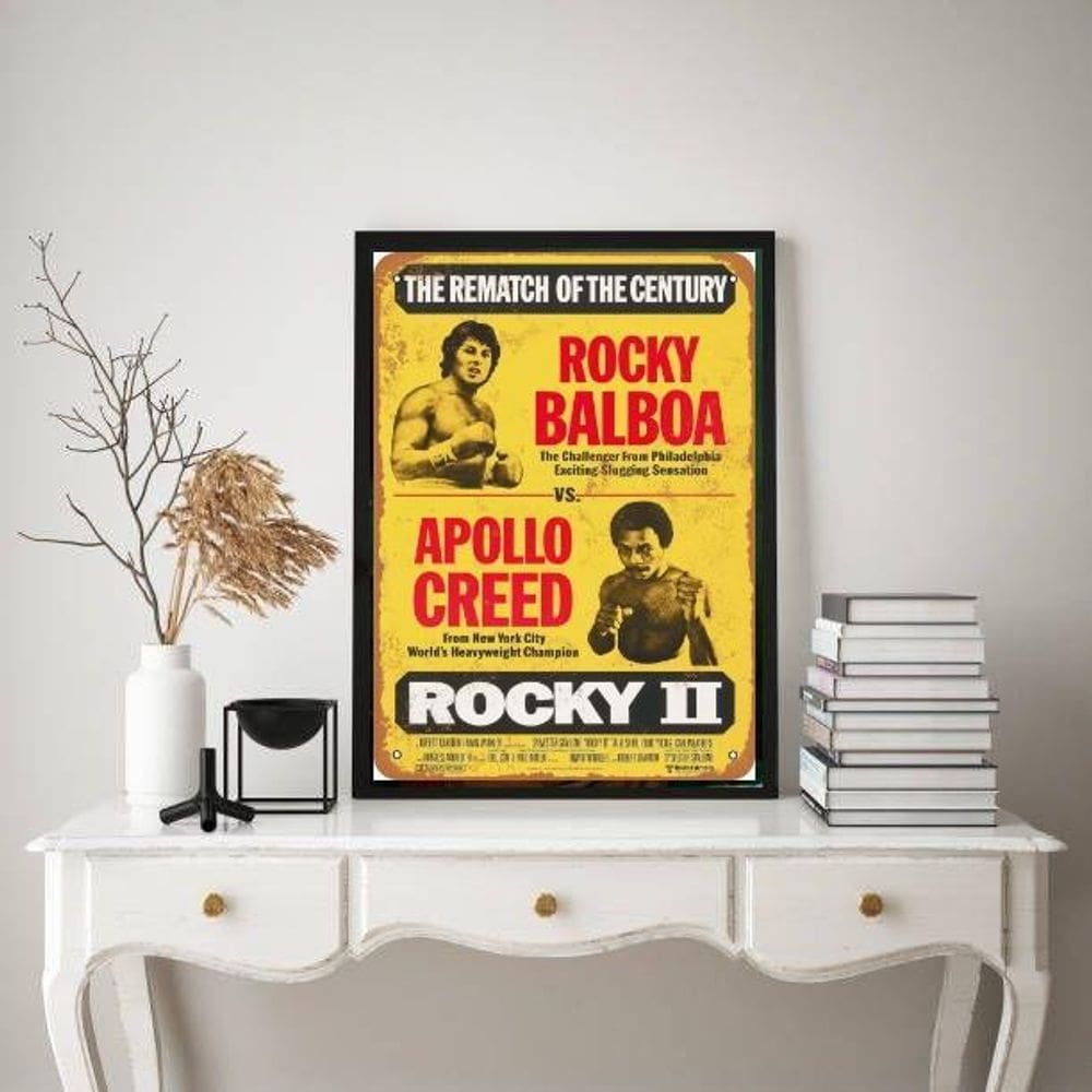 Quadro Decorativo Rocky Balboa II 24x18cm - Madeira Branca