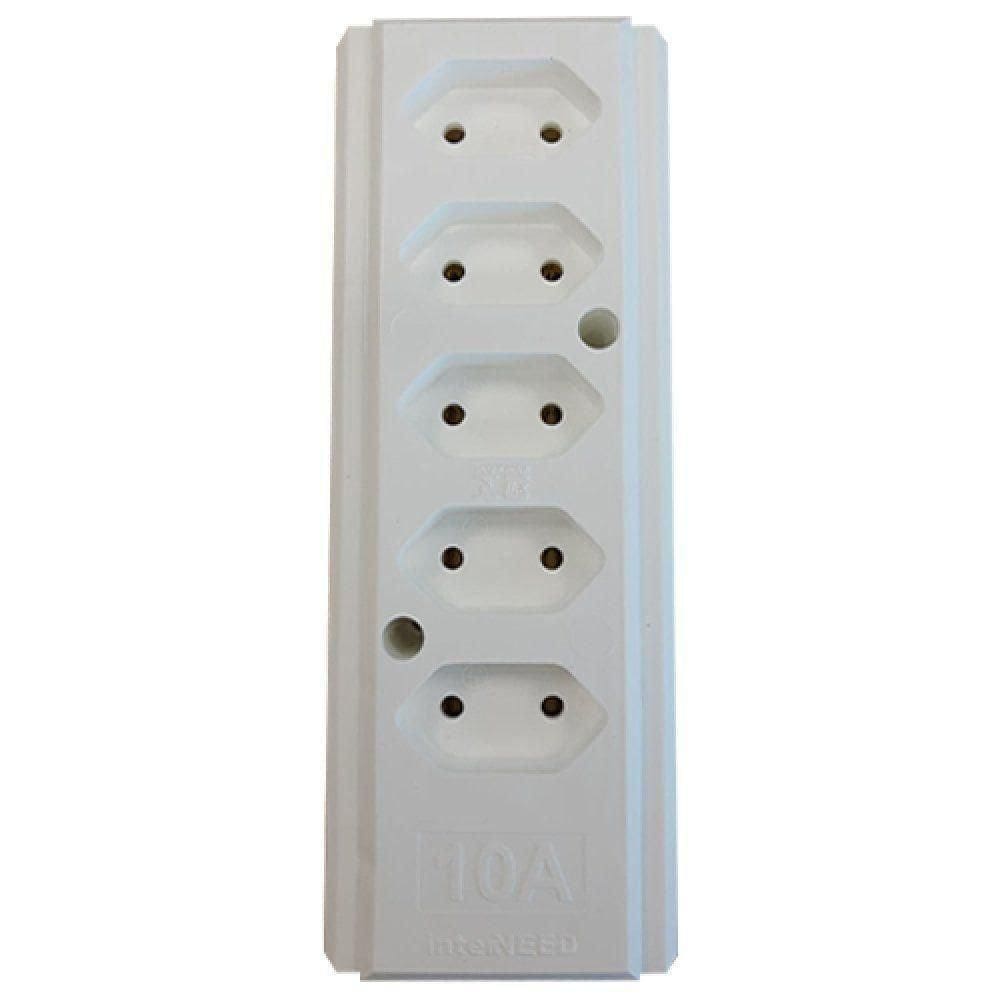 Tomada Barra 20A Quintupla Branca Interneed