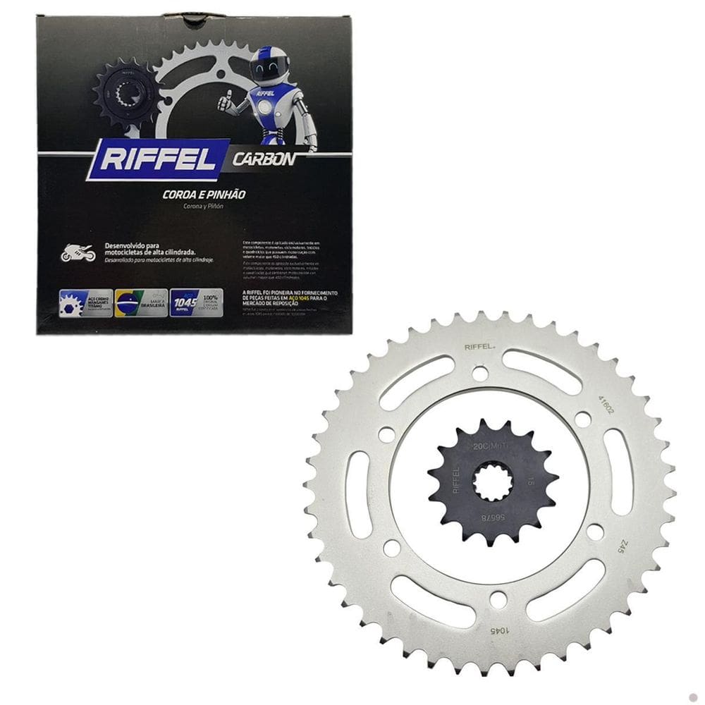 Kit Coroa Pinhão Riffel Carbon Xt 660R Xt 660X Xtz 660Z