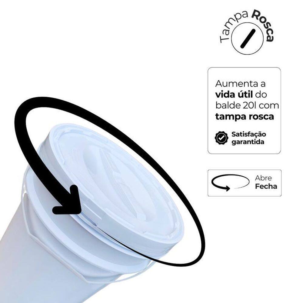 Balde Plástico 20L Tampa Rosca Fermentador De Cerveja