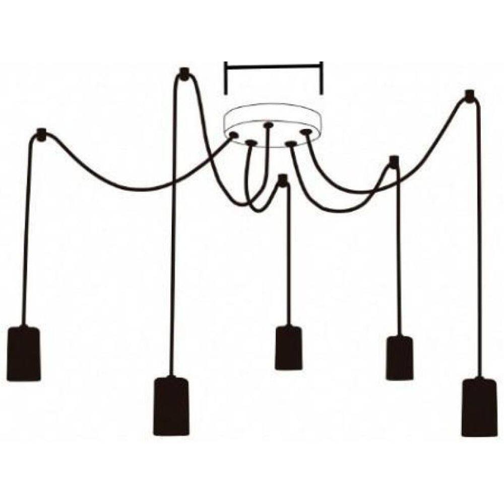 Kit Pendente Taschibra Tears + 5 Lampadas Led Filamento St64