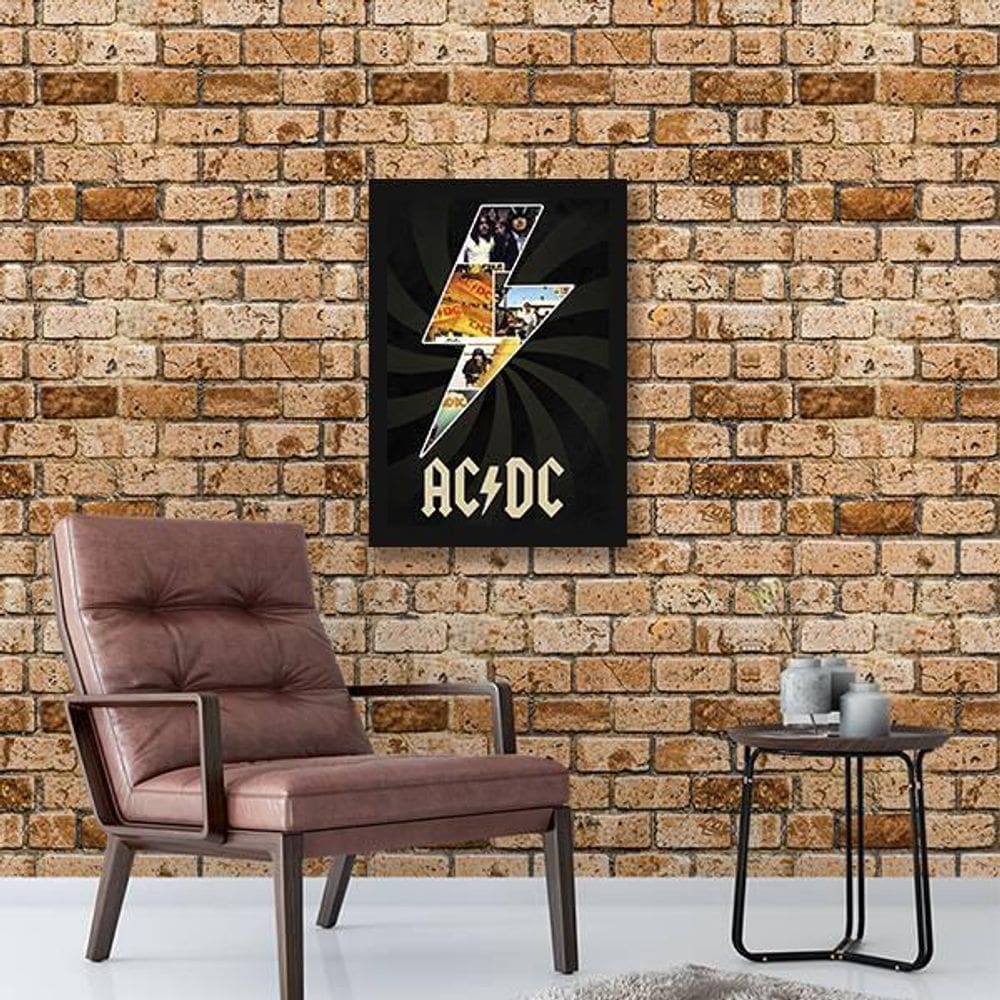 Quadro Banda Ac Dc 24X18Cm - Com Vidro