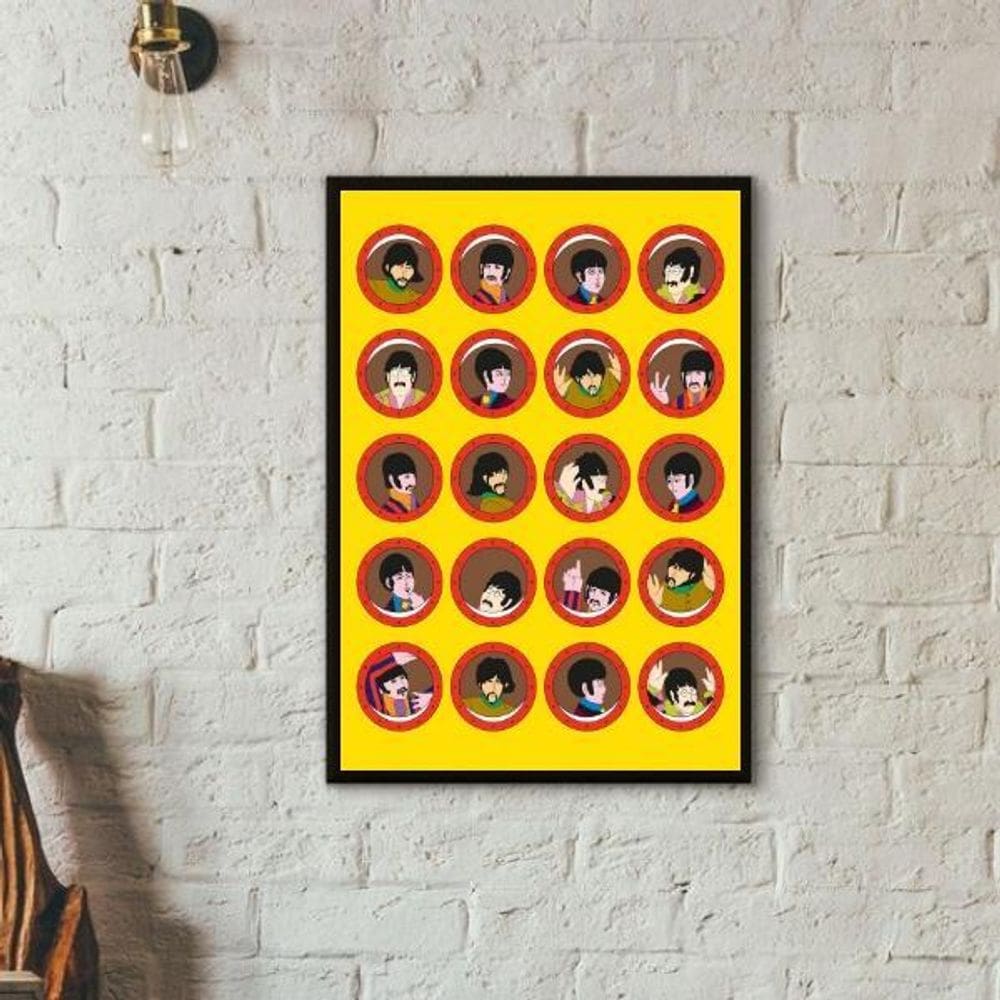 Quadro Janelas Yellow Submarine - Beatles 45X34Cm