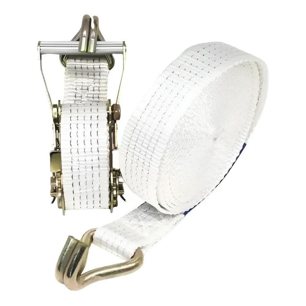Kit Cinta E Catraca Amarração 5Ton Gancho J Cor Branco Multf