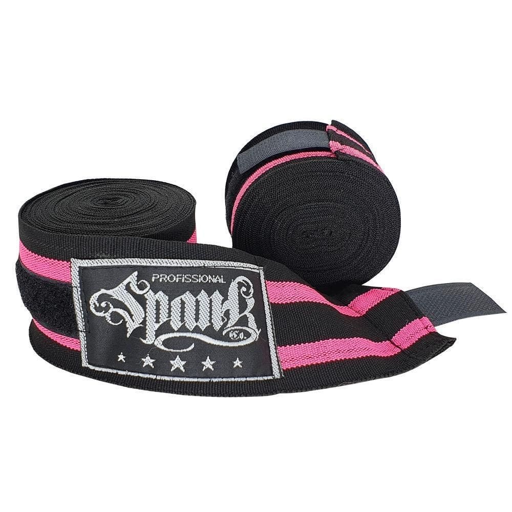 Kit 10 Pares Bandagem Elástica Boxe 3Metros - Preto/Rosa