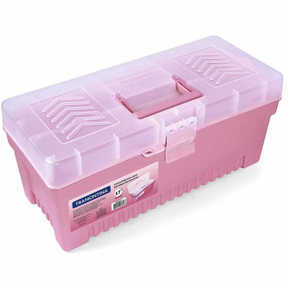 Caixa Para Ferramentas Bandeja Removível 17 Rosa Tramontina