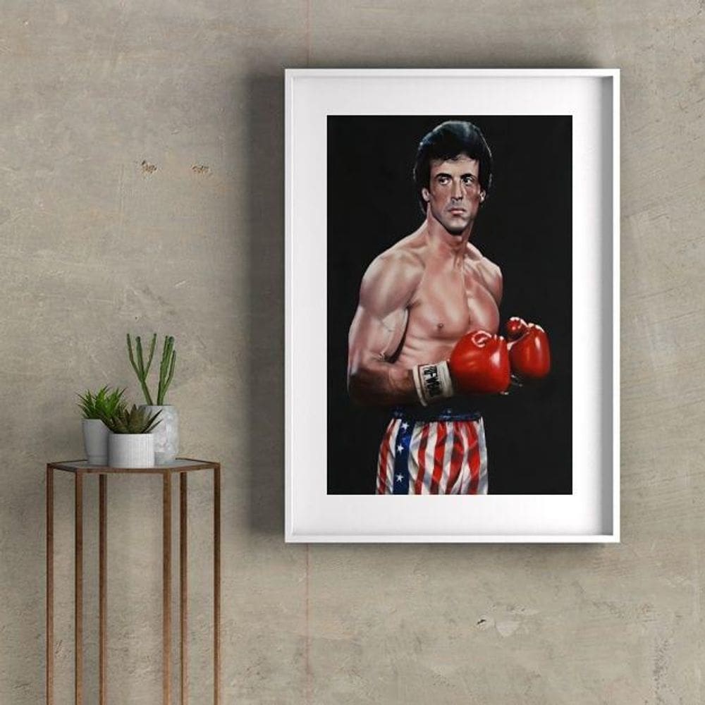 Quadro Rocky Balboa Boxe - 60X48Cm