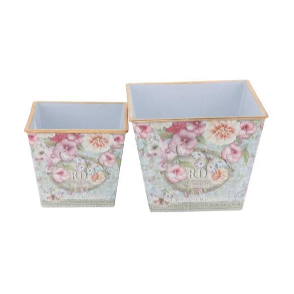 Vasos Cachepot De Metal 18Fx-576A Jogo 2 Peças