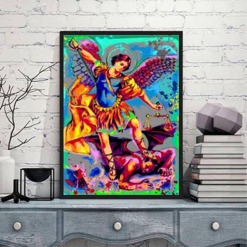 Quadro Estilo Pintura São Miguel Arcanjo 33X24Cm