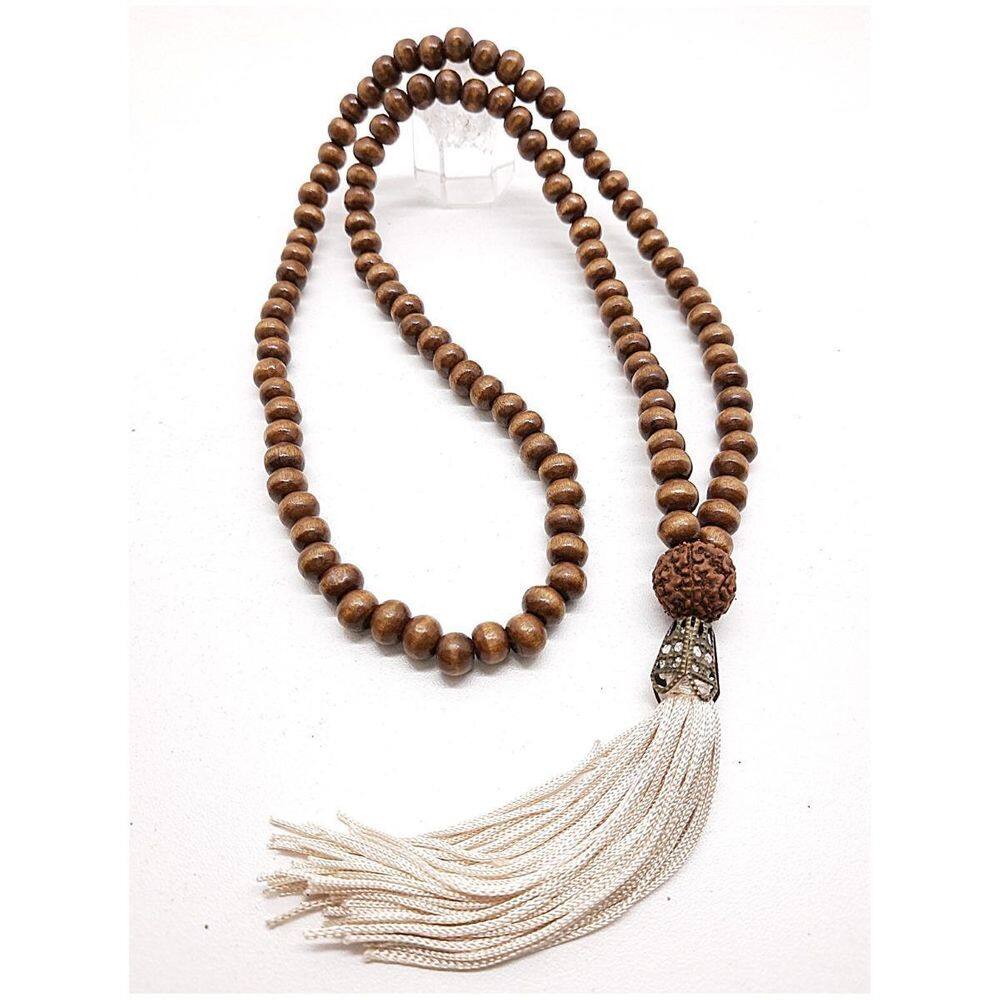 Japamala 108 Contas Em Madeira Com Rudraskha