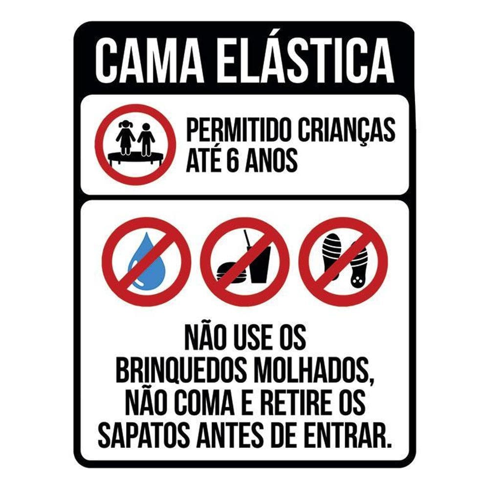 Placa Sinalização - Condomínio Cama Elástica 36X46