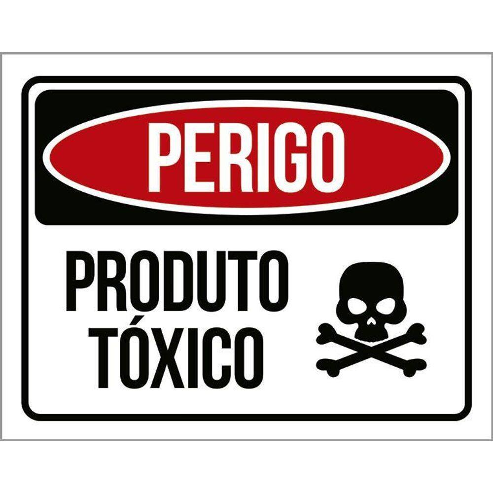 Placa Perigo - Produto Tóxico - Placa De Sinalização 36X46