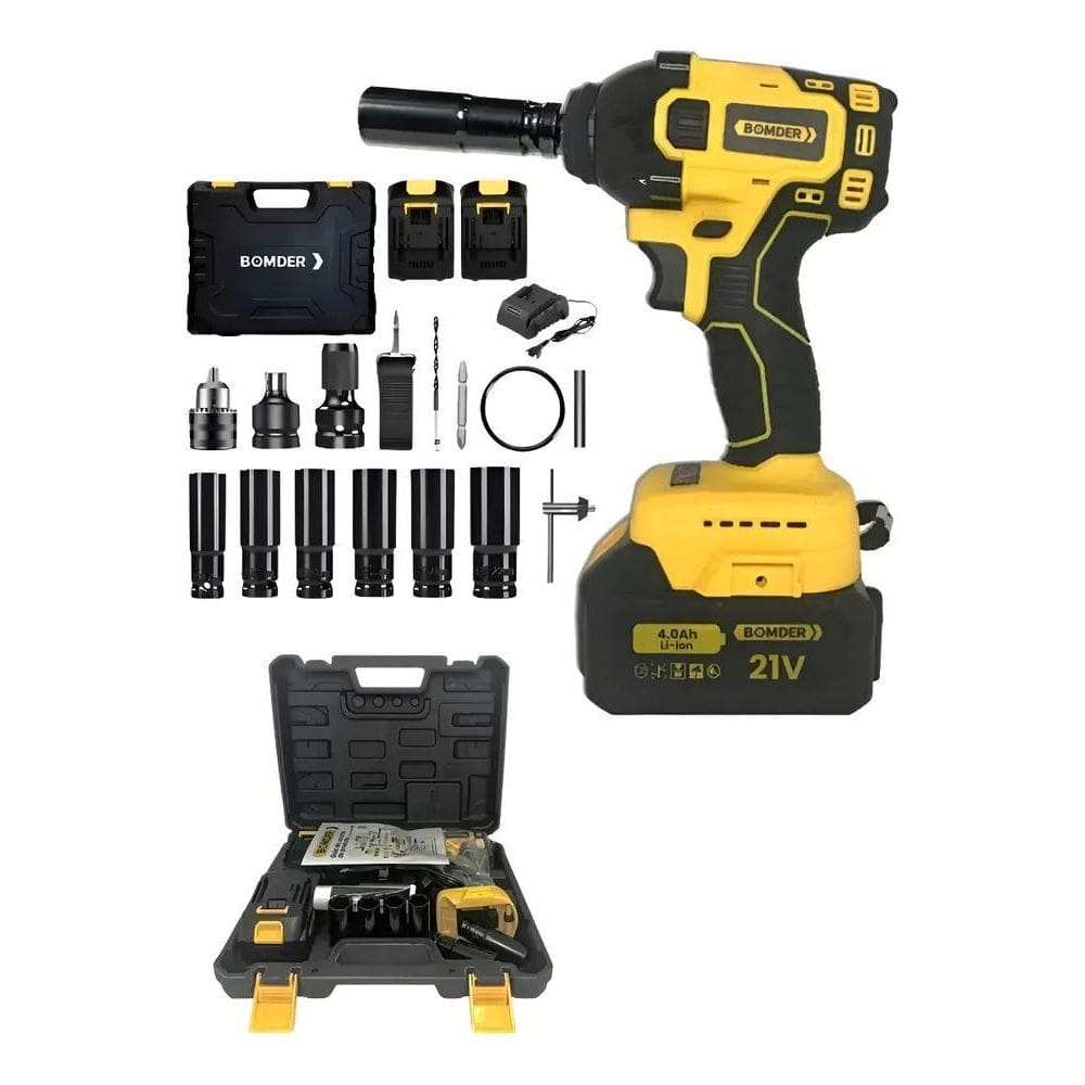 Chave Impacto 2 Baterias Furadeira Parafusadeira Bomder Cor