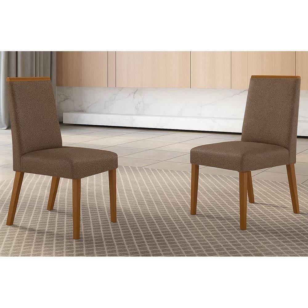 Cadeira de Cozinha Dakota Kit 2 Un Madeira Capuccino/Corano Capuccino - Rufato