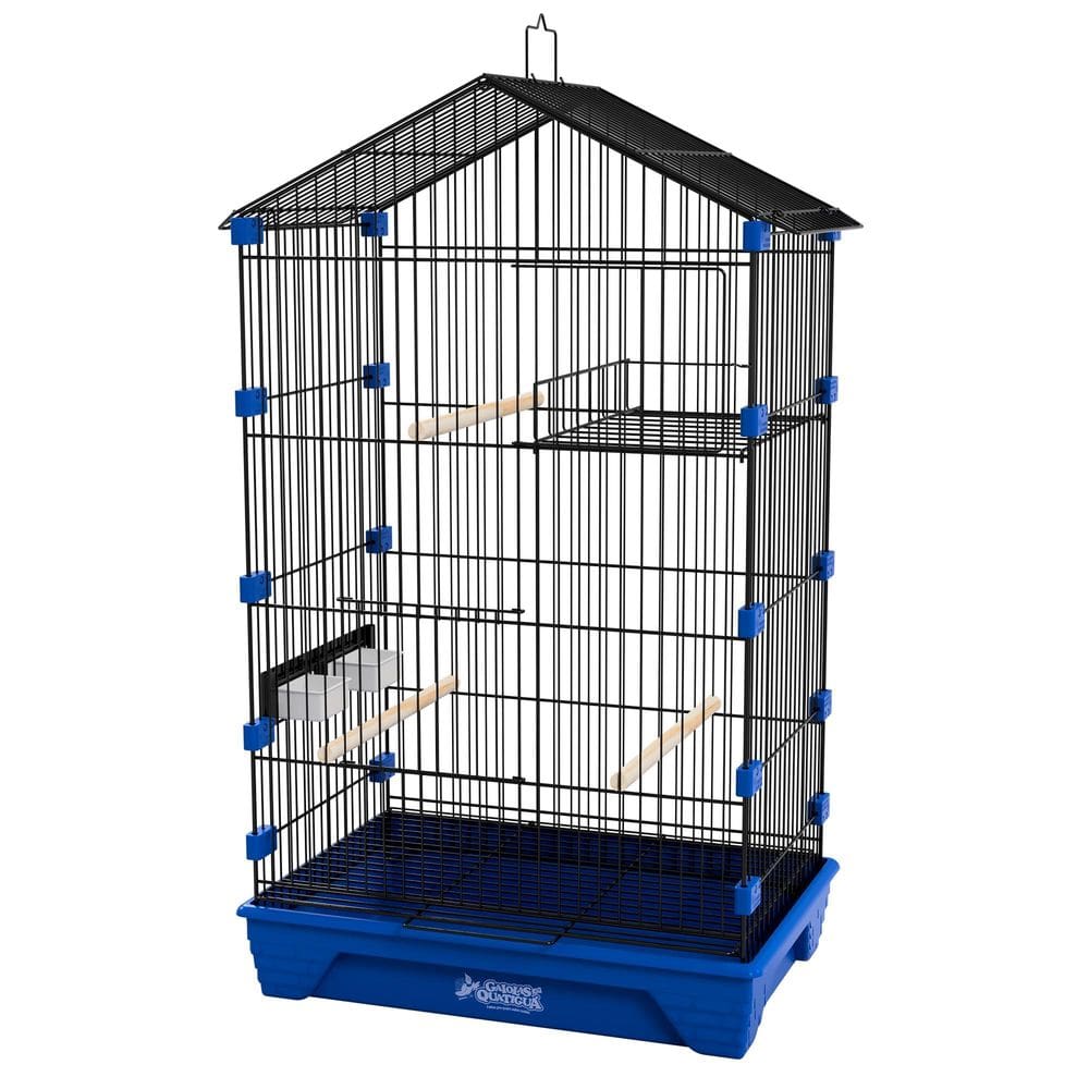 Gaiola Periquito Malha Fina Pássaros - Preto Azul