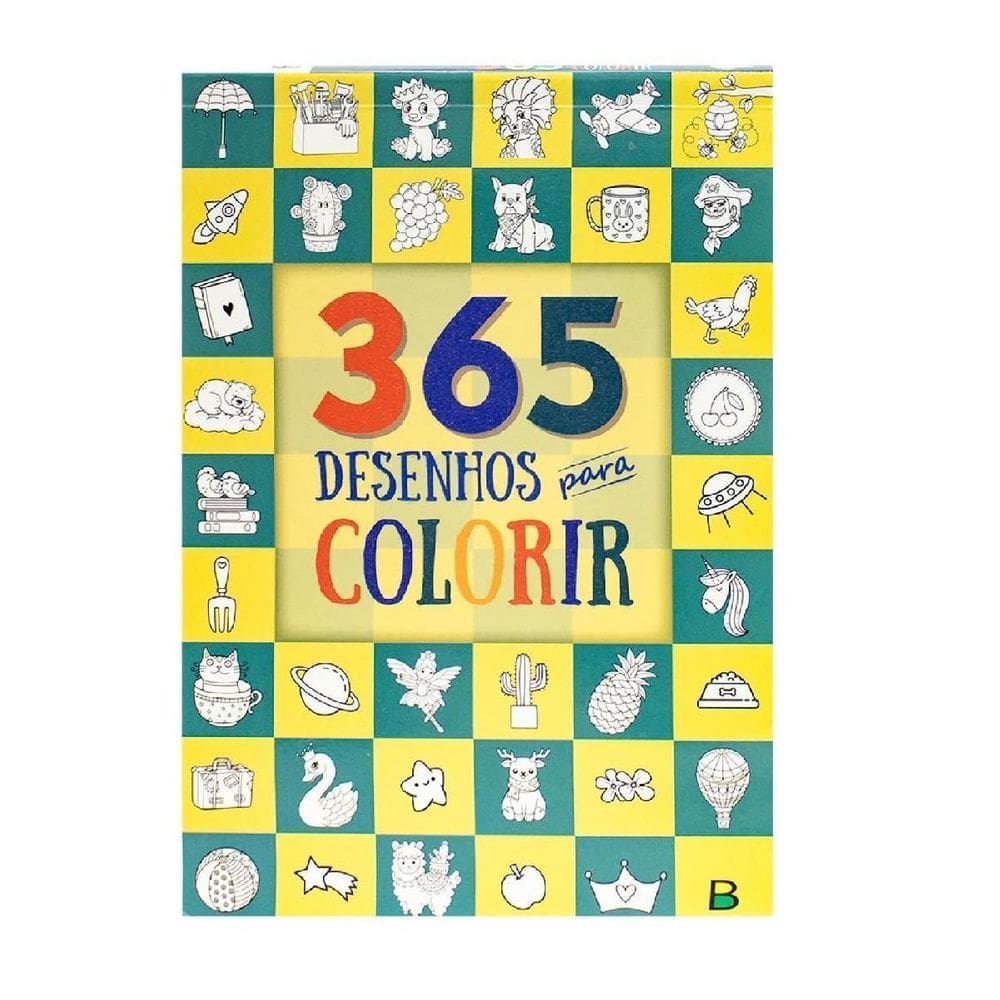 Livro 365 Desenhos Diversos Infantil Criança Para Colorir