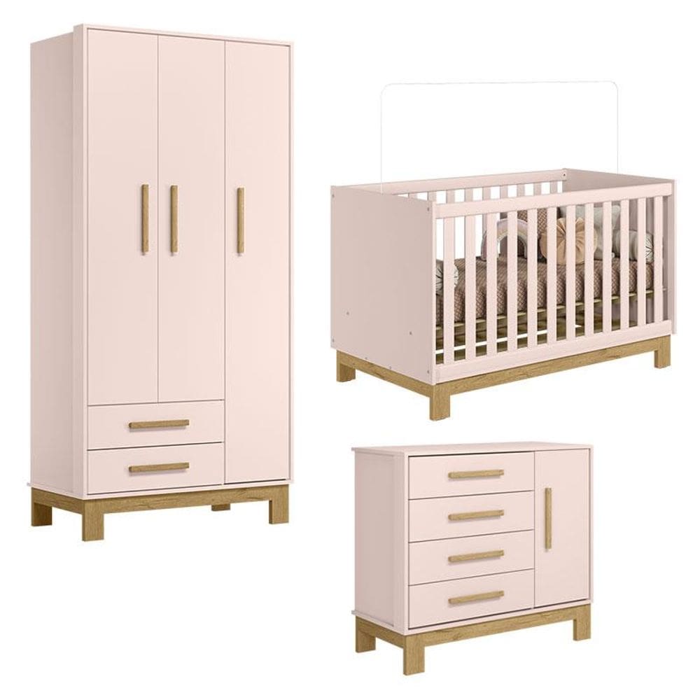 Quarto de Bebê Q Encanto Slim Rosa Acetinado - Qmovi