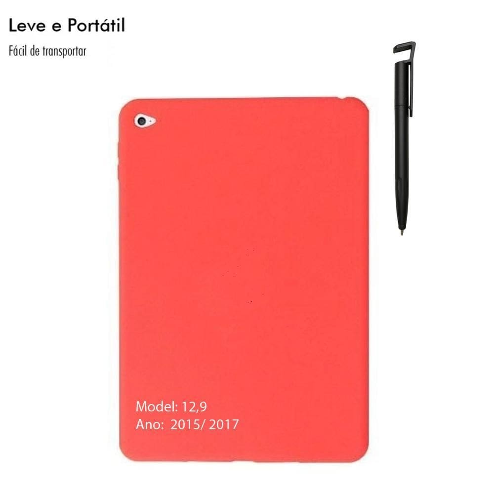 Capa Tablet Pro 12.9 2017 2 Geraçao + Caneta Touch Rosa