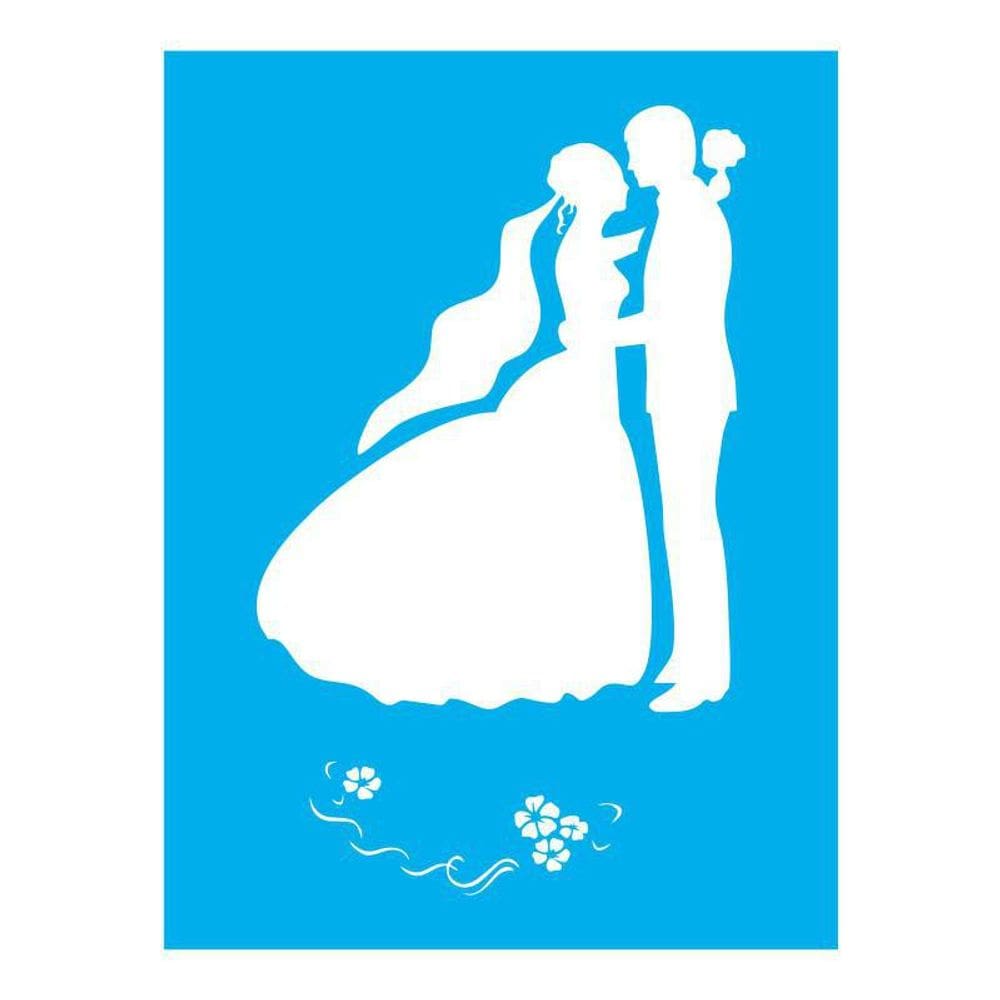 Stencil Tamako Casal Noiva Noivo - 15X20Cm - Ref 8790