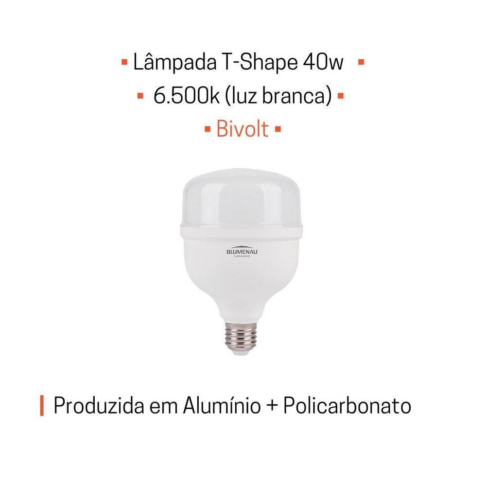 Lampada Led Bulbo Alta Potencia 40W Branca 6500K Blumenau