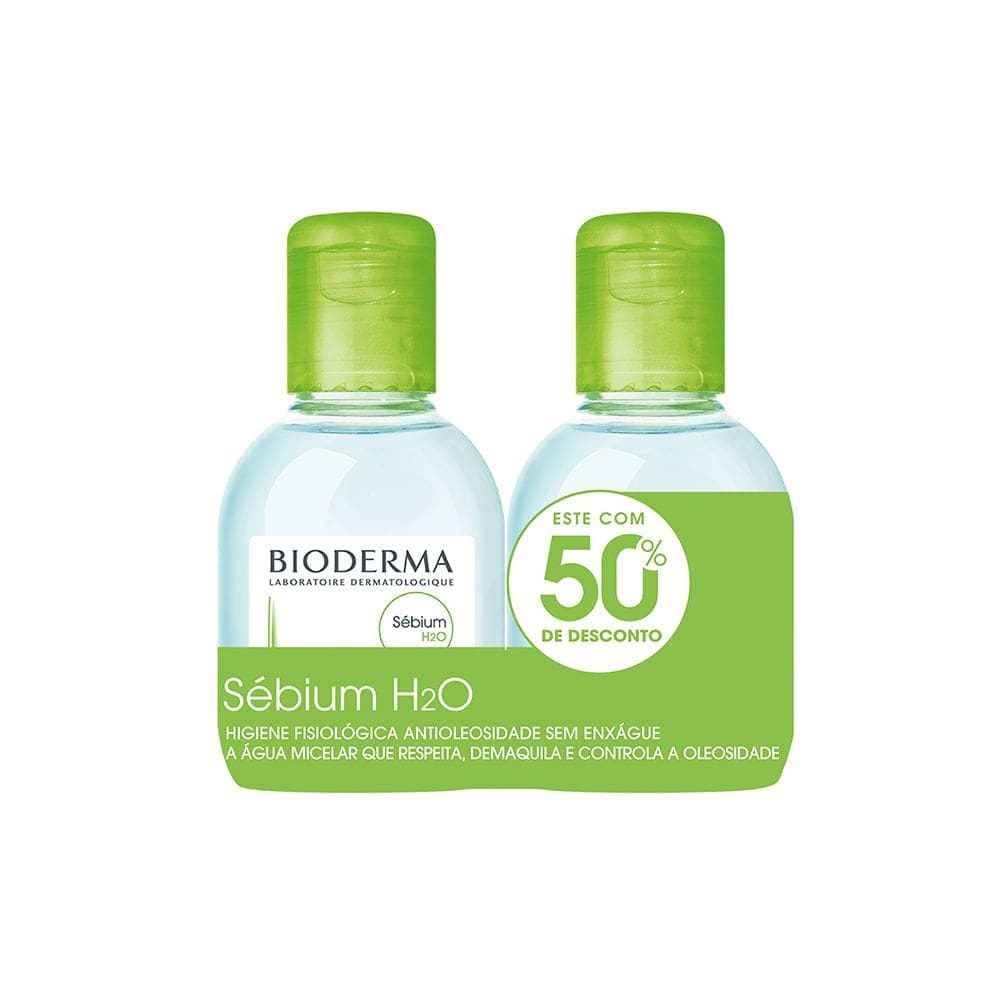 Kit Água Micelar Bioderma Antioleosidade Sébium H2O 100ml e Ganhe 50% de Desconto na Segunda Unidade de 100ml