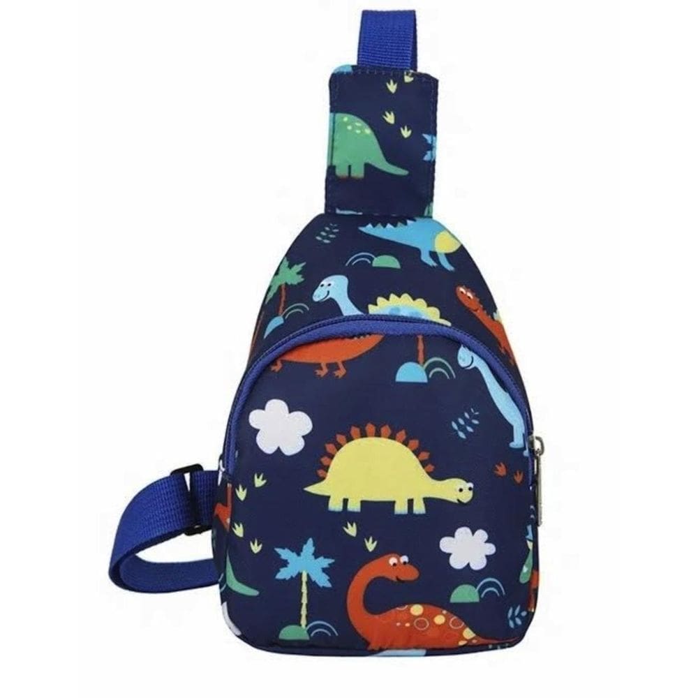 Mochila Infantil Pochete Bolsa Escolar Dinossauros Azul