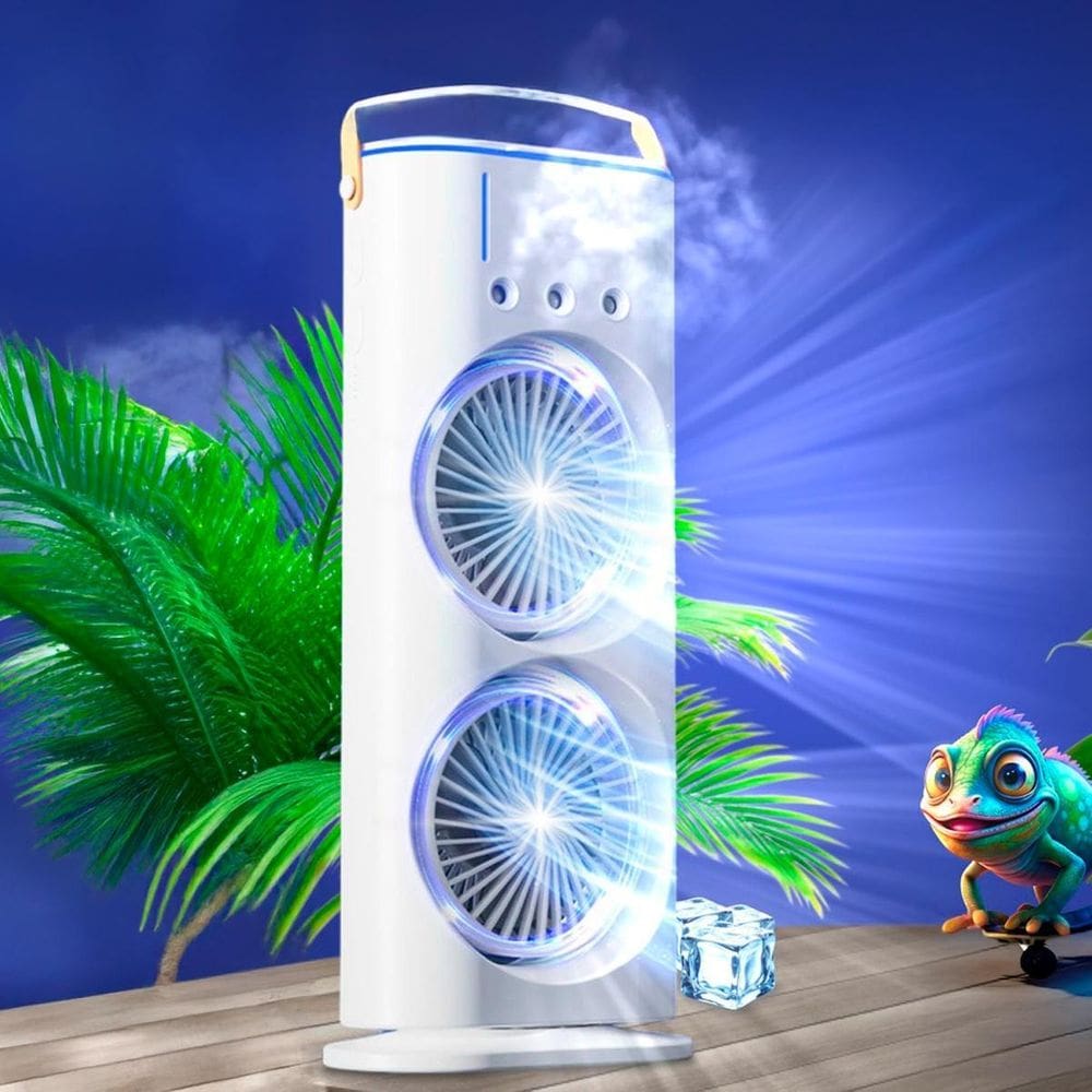 Ventilador Torre Usb Duplo Potente Mesa Resfria Forte