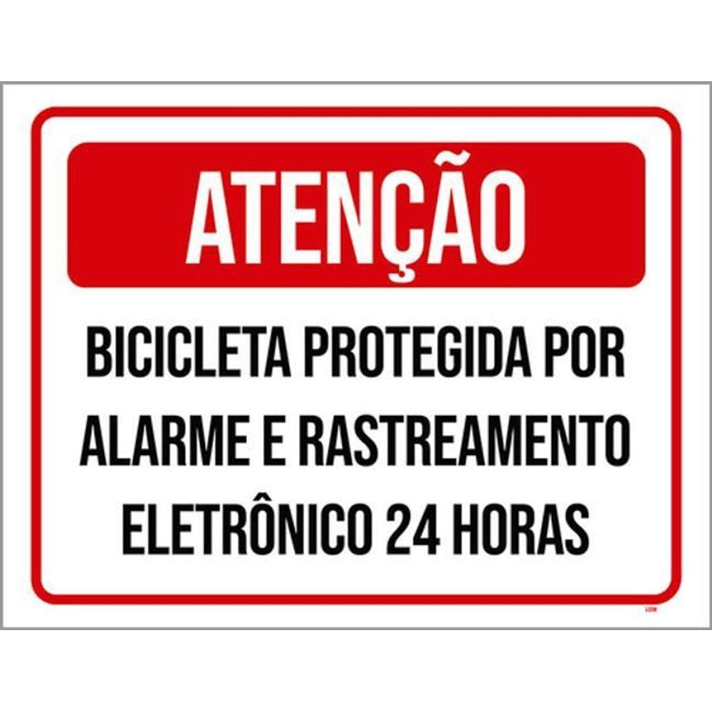 Kit 3 Placa Bicileta Protegida Alarme Rastreamento 36X46