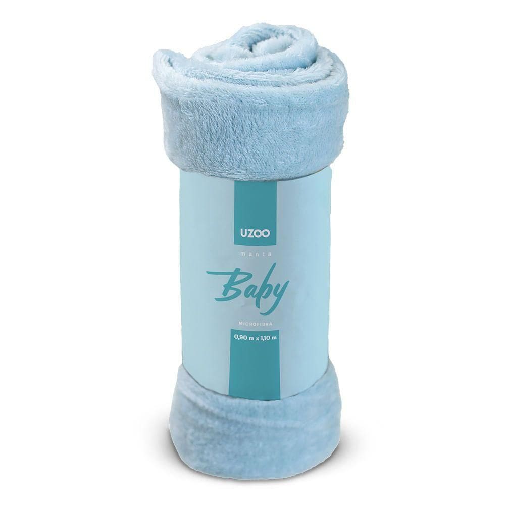 Manta Microfibra Flannel Soft Baby 90x110cm - Uzoo Manta Microfibra Flannel Soft Baby 90x110cm Azul