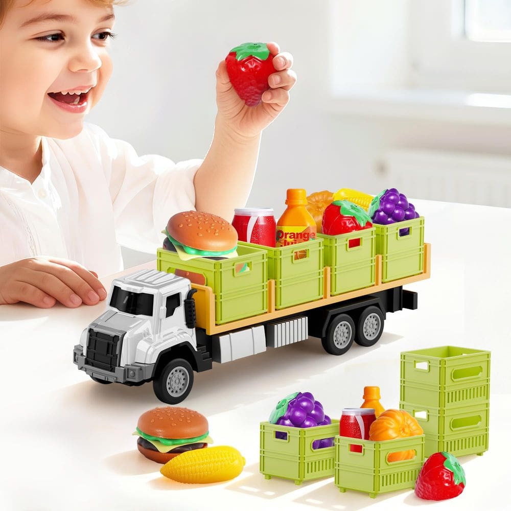 Caminhão de Transporte de Comida de Brinquedo iPlay iLearn com Armazenamento 3-5 Anos