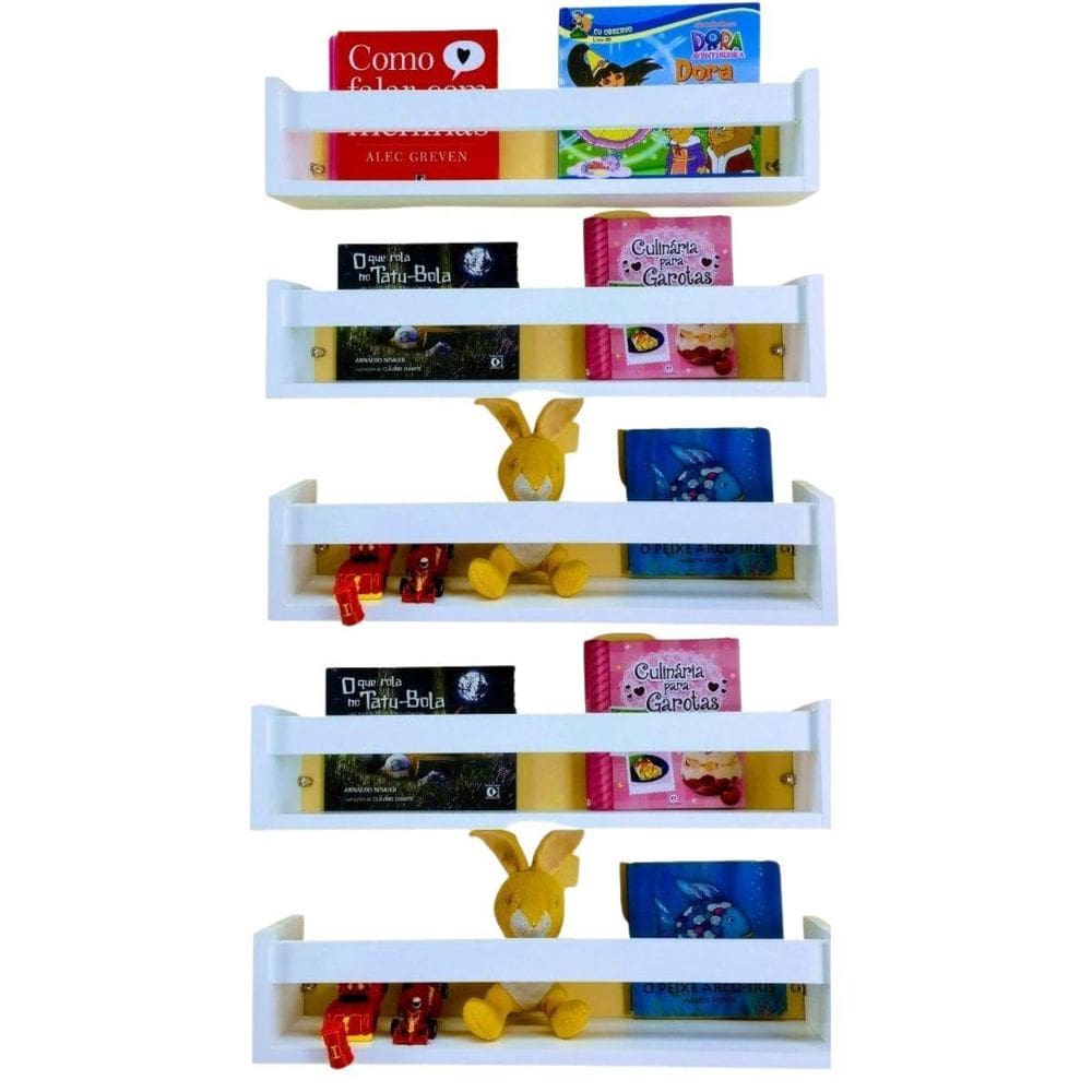 Combo 5 Nichos Revisteiro Prateleira Livros Bonecos