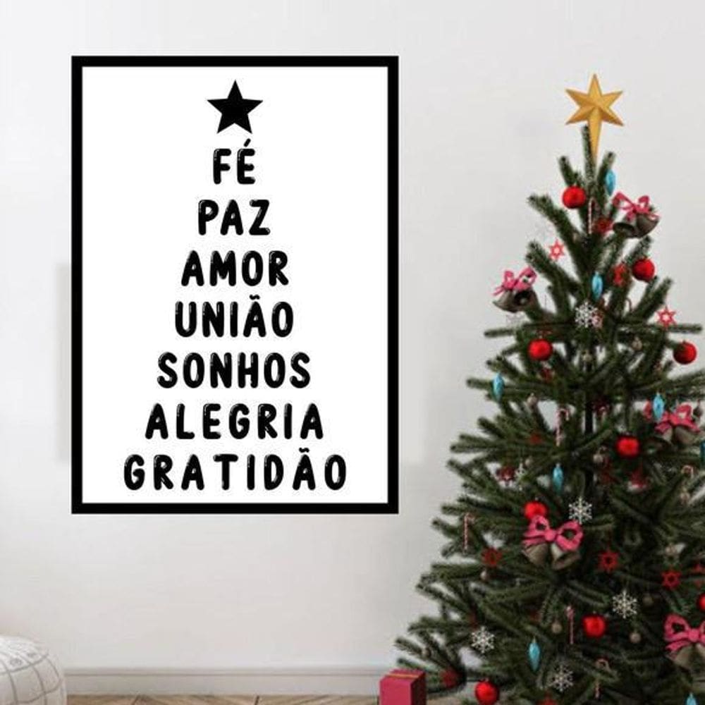 Quadro Palavras De Natal 24X18cm Decoração Natal