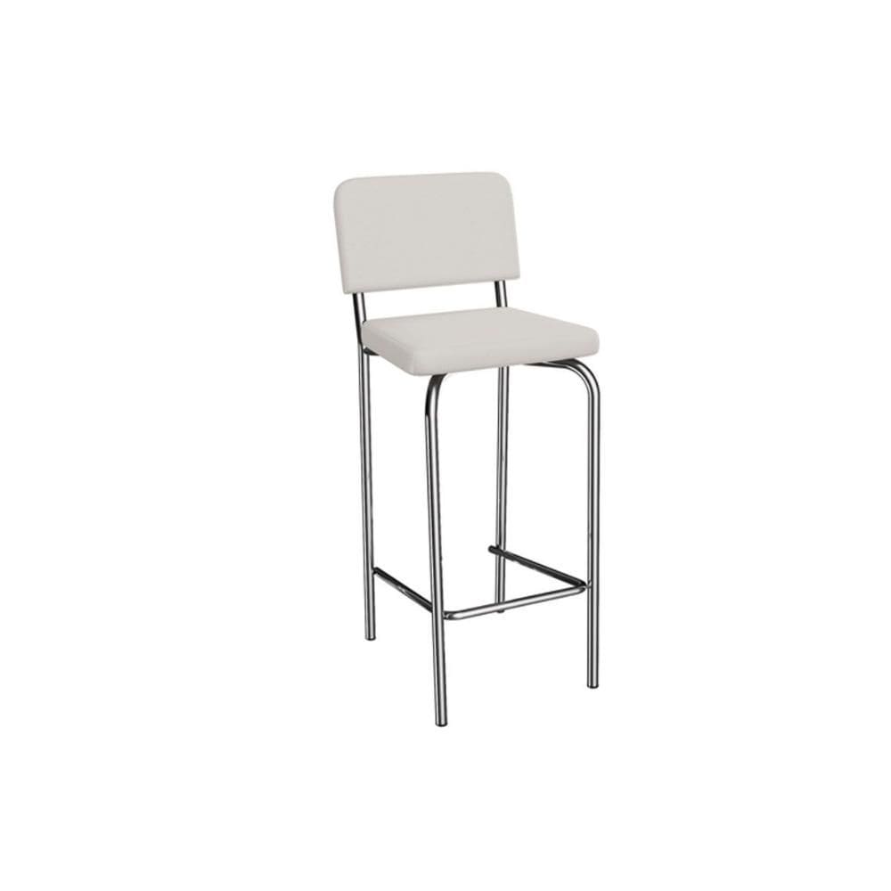 Banqueta Cozinha Fiji 1B712CR Aço 1 Un Cromado/Corano Branco - Kappesberg