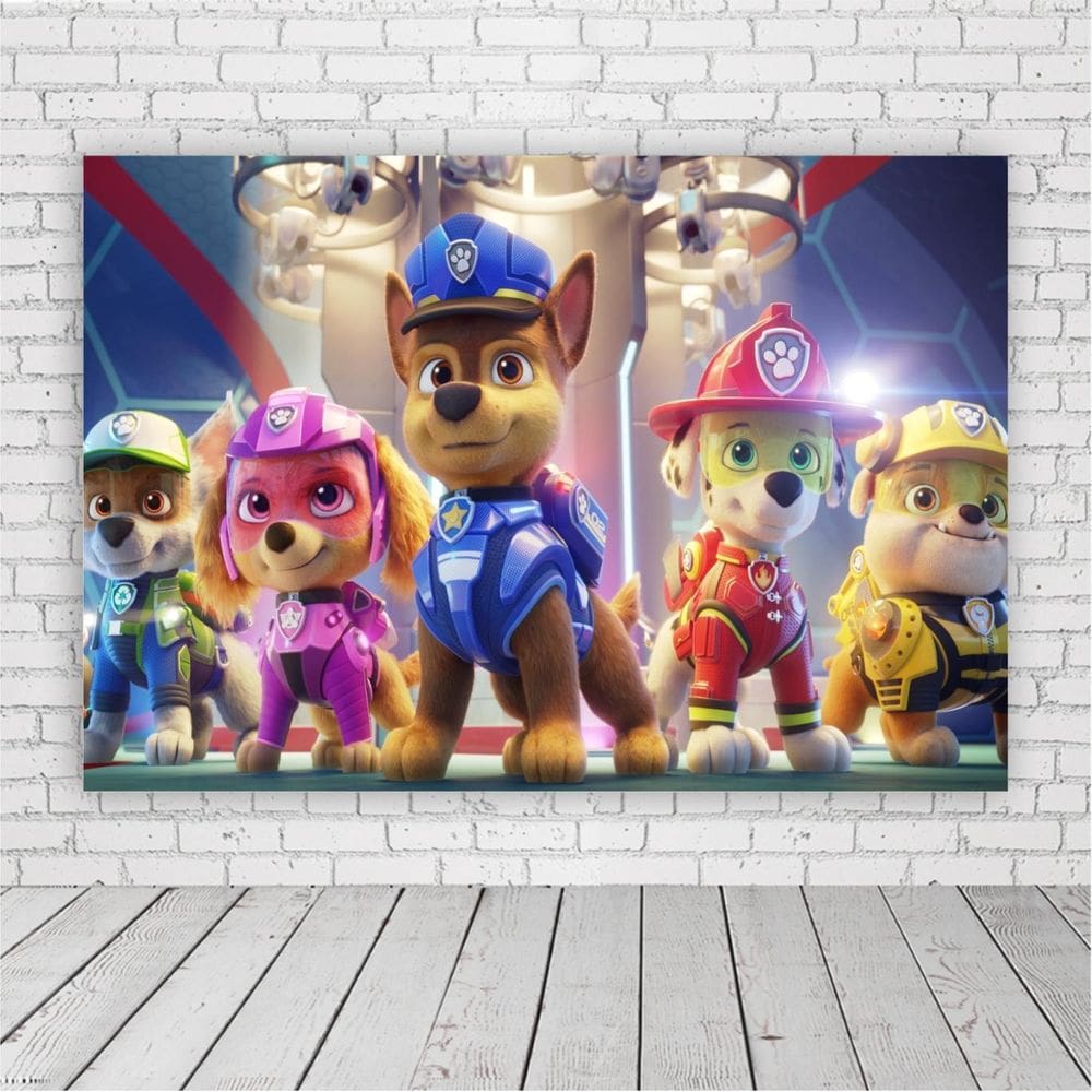 Painel Retangular Patrulha Canina 1,5X1,0M Lona Fosca