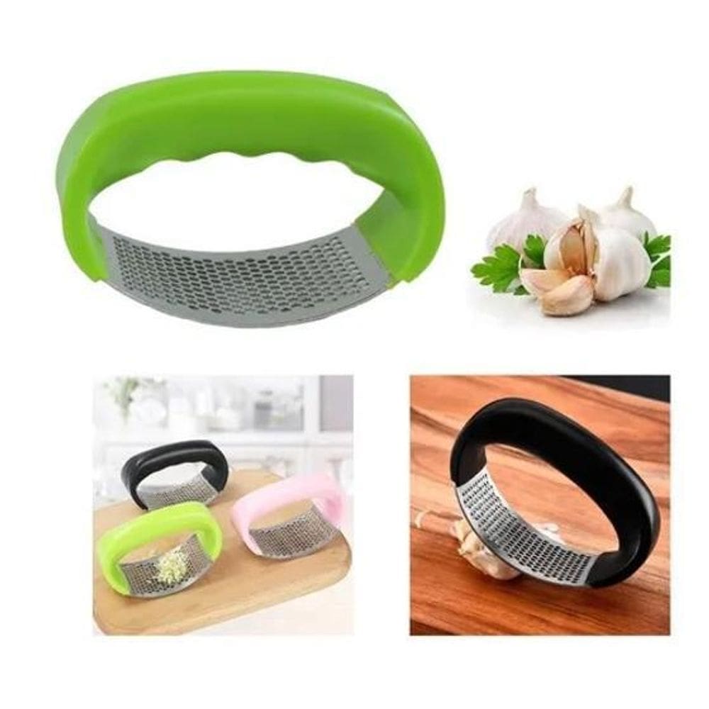 Espremedor Amassador Triturador De Alho Inox Manual Verde